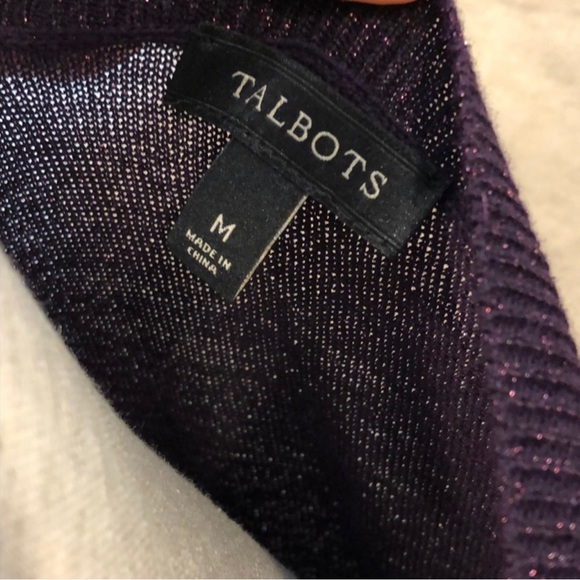 Talbots purple sparkle cardigan - Picture 4 of 7